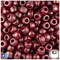 BeadTin Cranberry Matte 9mm Barrel Plastic Pony Beads (500pcs)